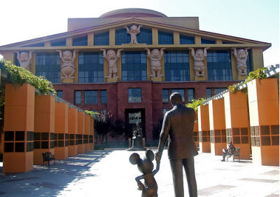 Statue of Walt and Mickey facing the Team Disney Building (Michael D ...