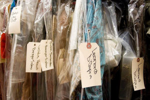 All costumes are labelled with their history (photo by Jan Kivisaar, November 2005) 