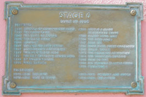 Plaque outside Stage 6 (September 2008)