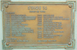 Plaque outside Stage 16 (September 2008)
