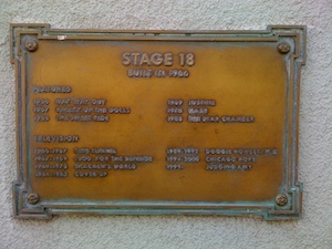 Plaque outside Stage 20 (September 2008)