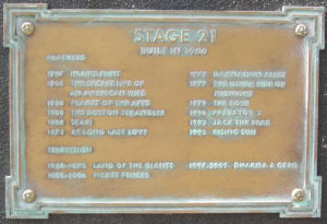 Plaque outside Stage 21 (September 2008)