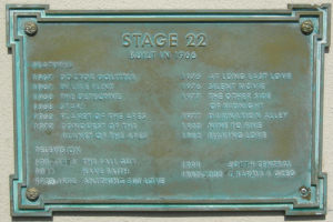 Plaque outside Stage 22 (September 2008)