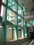 Interior of the Institute Building - a network of stairways and balconies to get you to the correct height for your ride vehicle (September 2006)