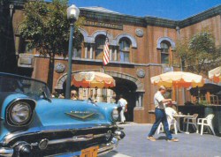 Building next to Mel's Diner decorated as 'Faber College' from Animal House (from Universal Studios Guide, 1989