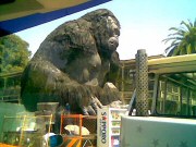 King Kong as seen on 25 April 2007 next to the Fast & Furious Japanese props by the Bora Gora 'Monkey Bar' building on the backlot