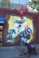 Original mural outside the store, April 2003 (photo by Phillip Donnelly)