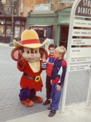 Young Christian and friend (contributor to this site) with a Western-themed Fievel, approx 1995