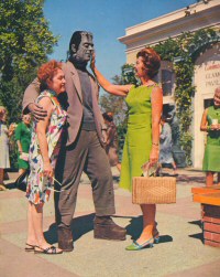 Frankenstein's monster outside the Glamour Pavilion (from Inside Universal Studios, 1968)