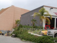 Side of Fire Station 51, themed as Jurassic Park Administration (September 2006)