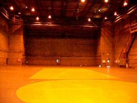 Empty Stage 28 (the yellow areas mark the position of tanks and pits - photo by berriebunnie July 2007)