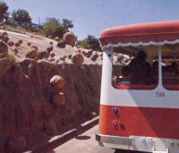 Rubber rocks didn't behave themselves even when the official photographer was visiting! Photo from 'Inside Universal Studios', 1976