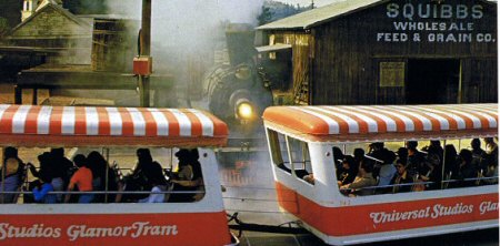 The Runaway Train seen on a postcard